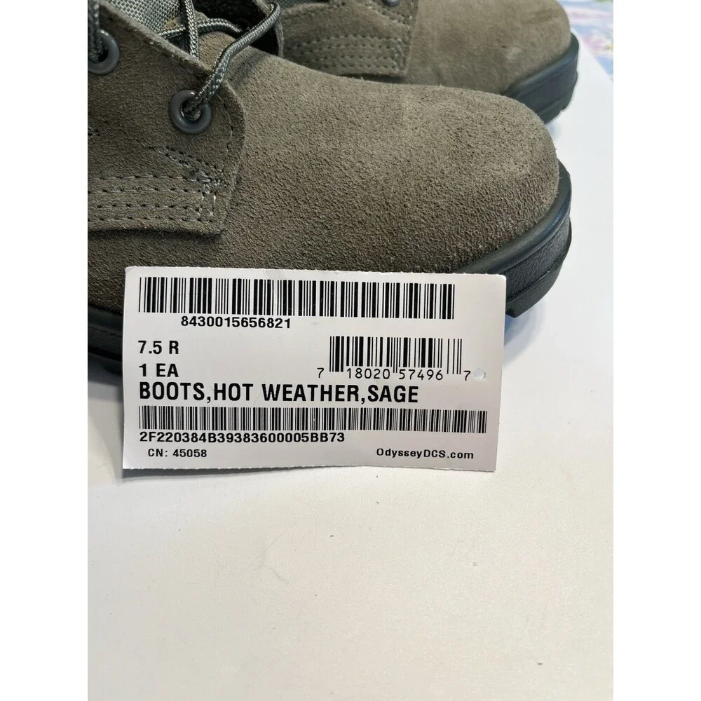 Thorogood Air Force Hot Weather Steel Toe Boots Sage Green Sz 7 1/2R